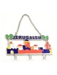 Wall Key Hanger with Chain Jerusalem Landscape Colorful | Clocks