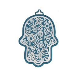 Yair Emanuel Wall Hamsa Overlay of Cutout Flora... | Hamsas by Emanuel