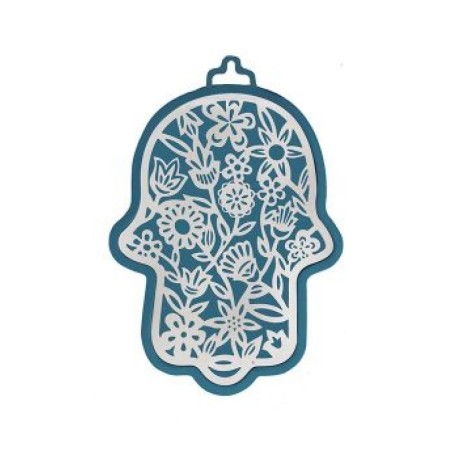 Yair Emanuel Wall Hamsa Overlay of Cutout Flora... | Hamsas by Emanuel