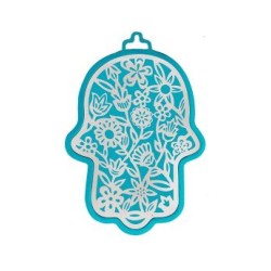 Yair Emanuel Wall Hamsa Overlay of Cutout Flora... | Hamsas by Emanuel
