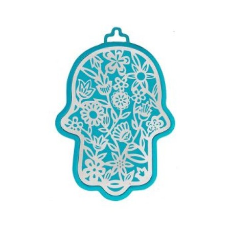 Yair Emanuel Wall Hamsa Overlay of Cutout Flora... | Hamsas by Emanuel