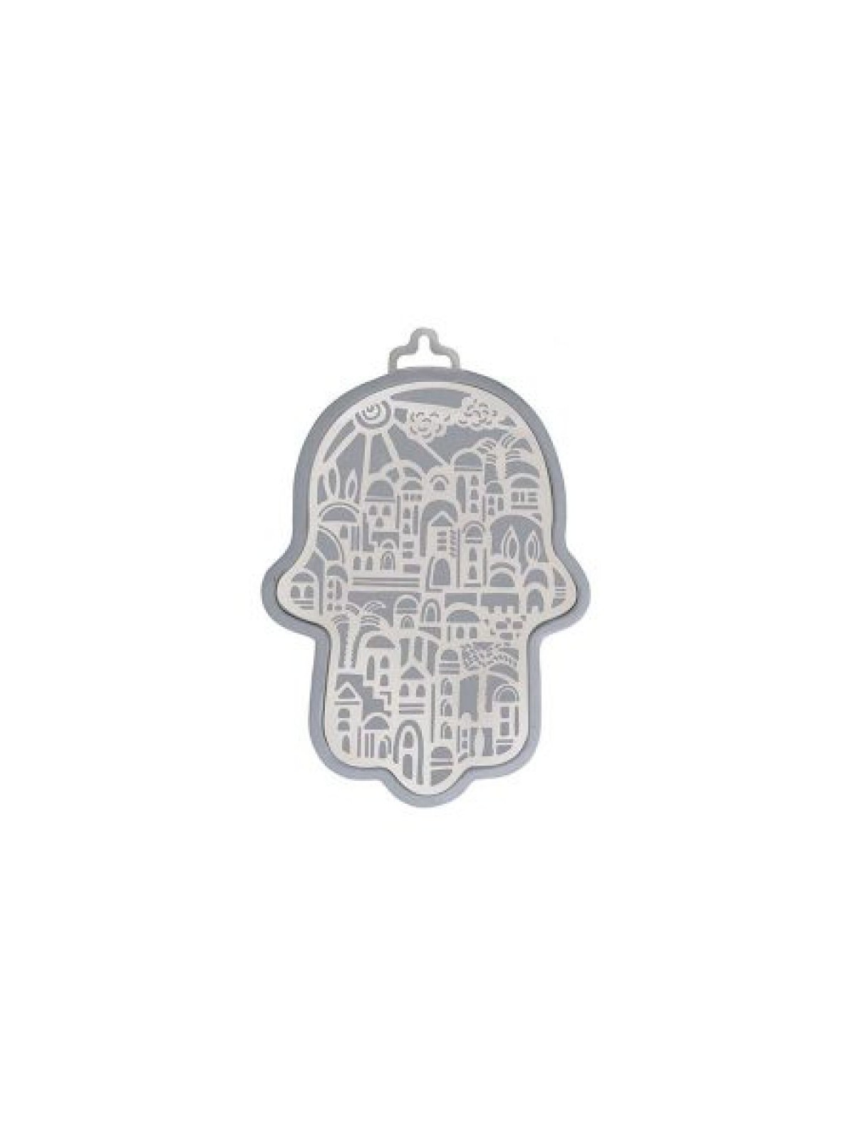 Yair Emanuel Wall Hamsa Overlay of Cutout Jerus... | Hamsas by Emanuel