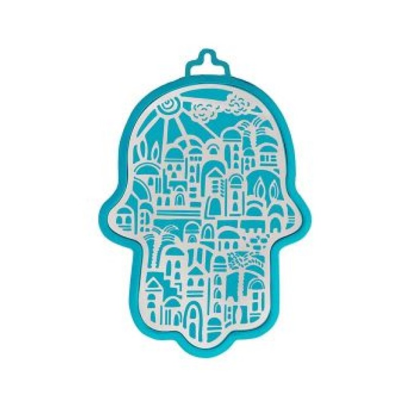 Yair Emanuel Wall Hamsa Overlay of Cutout Jerus... | Hamsas by Emanuel