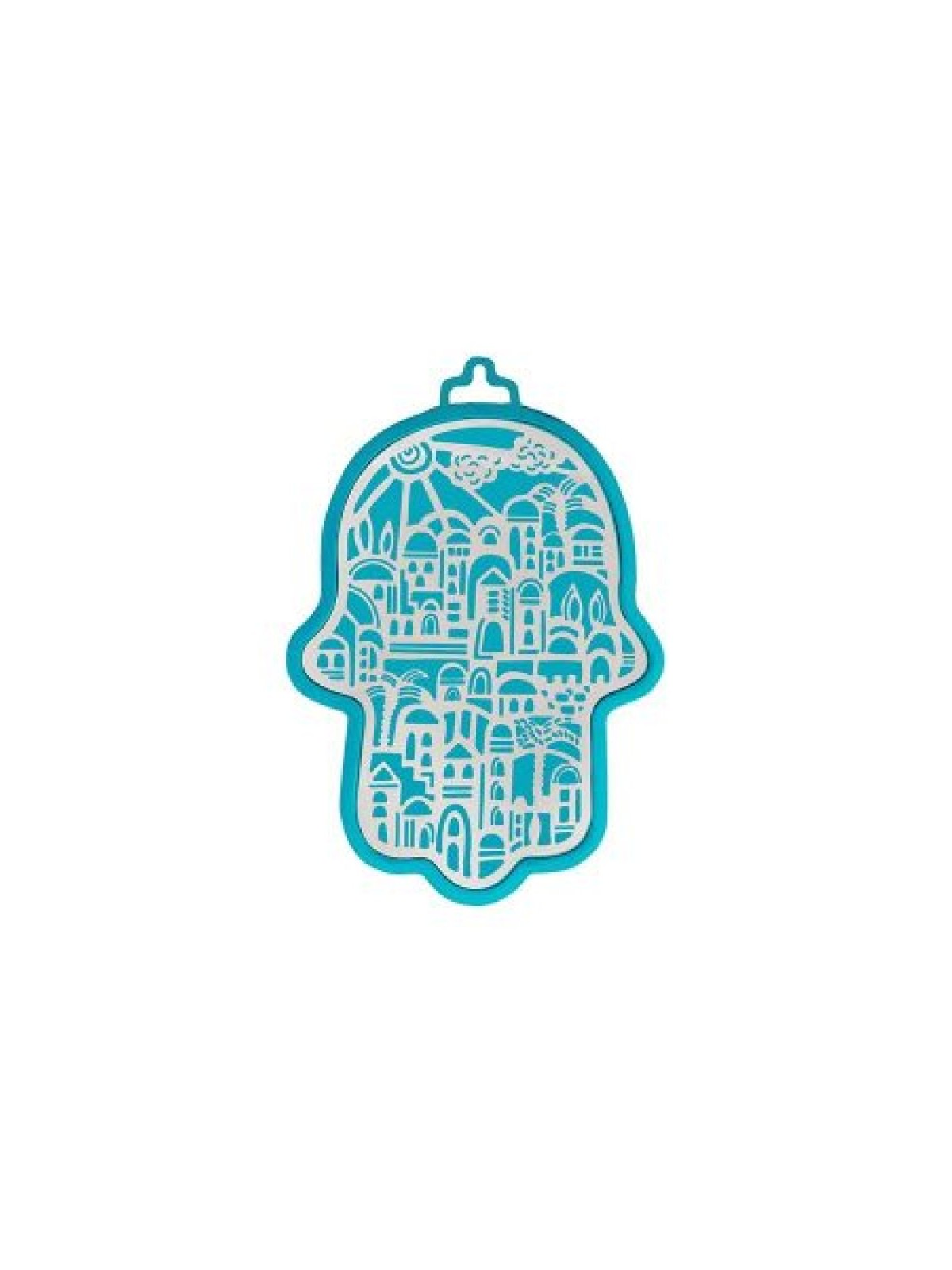 Yair Emanuel Wall Hamsa Overlay of Cutout Jerus... | Hamsas by Emanuel