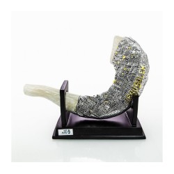 Rams Horn Replica on Stand Silver Plated with Gold Tint... | Figurines