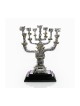 Silver Plated Decorative 7 Branch Menorah with Gold Acc... | Figurines