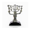 Silver Plated Decorative 7 Branch Menorah with Gold Acc... | Figurines
