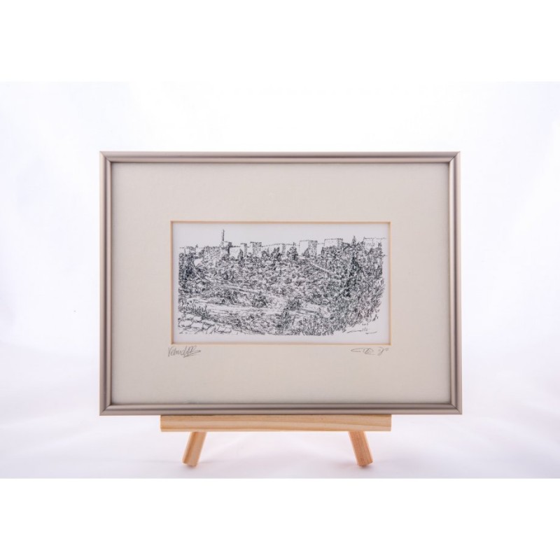 YehuditsArt Sketch Print of Mount Zion Je... | Jewish Gift from Israel