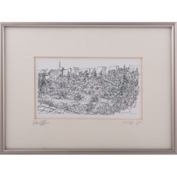 YehuditsArt Sketch Print of Mount Zion Je... | Jewish Gift from Israel