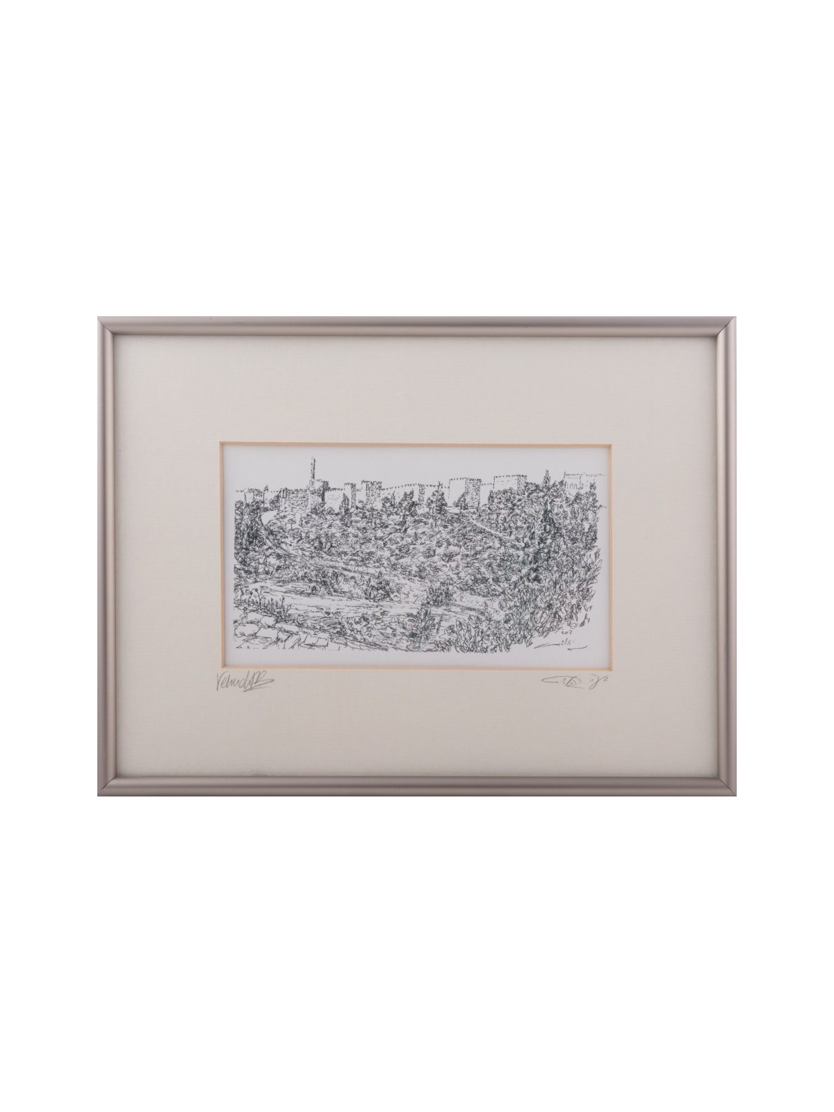 YehuditsArt Sketch Print of Mount Zion Je... | Jewish Gift from Israel