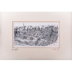 YehuditsArt Sketch Print of Mount Zion Je... | Jewish Gift from Israel