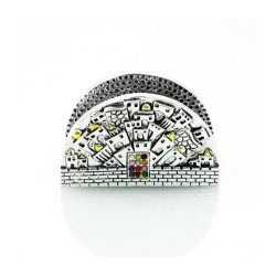 Silver Plated with Gold Accents Business Card H... | Table Decorations