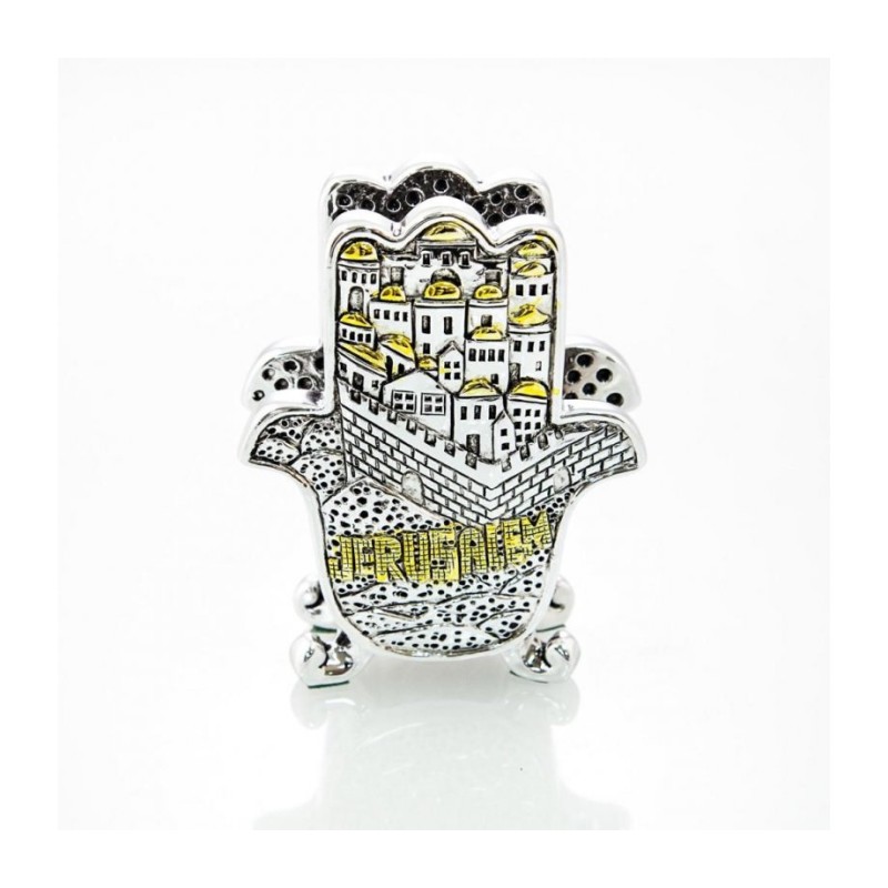 Business Card Holder Silver Plated with Gold Ac... | Table Decorations