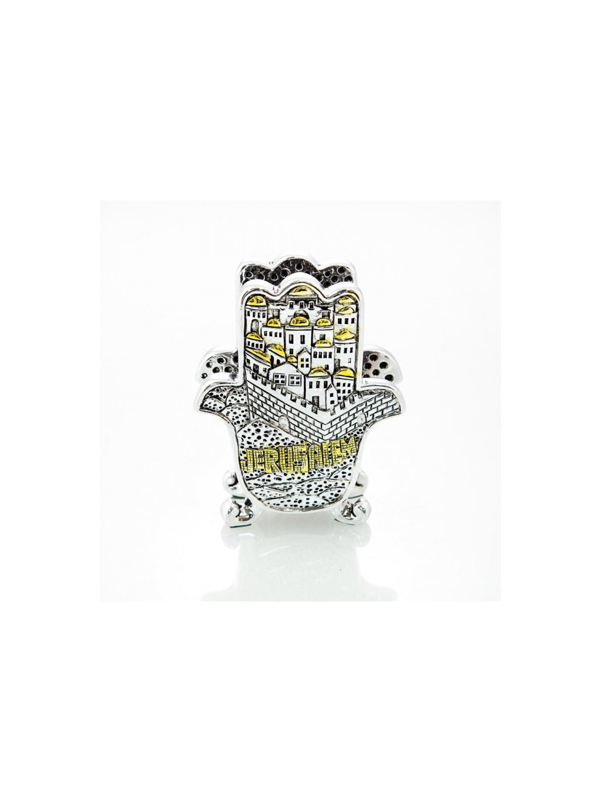 Business Card Holder Silver Plated with Gold Ac... | Table Decorations