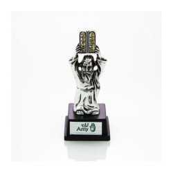 Small Figurine on Wood Base Moses and the Ten Commandments | Figurines
