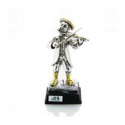 Silver Plated Figurine with Gold Accents on Wood Base C... | Figurines