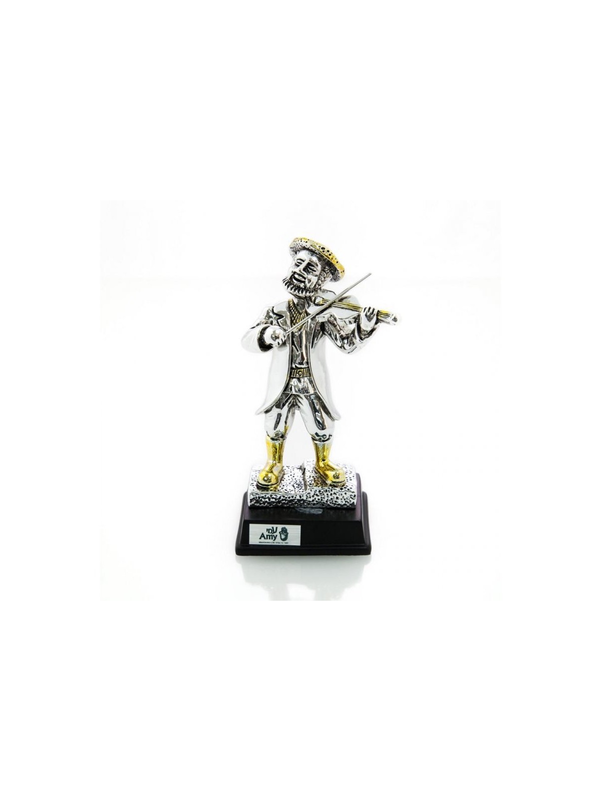 Silver Plated Figurine with Gold Accents on Wood Base C... | Figurines