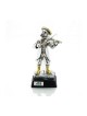 Figurine plaquée argent avec accents dorés sur base en bois C... | Figurines