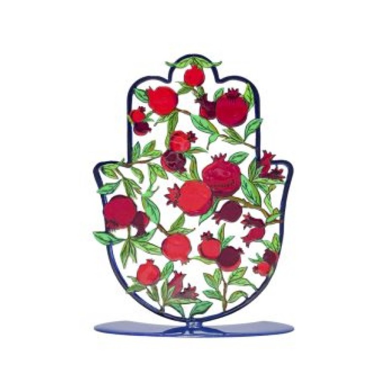 Yair Emanuel Hamsa Sculpture on Stand Red Pomeg... | Table Decorations