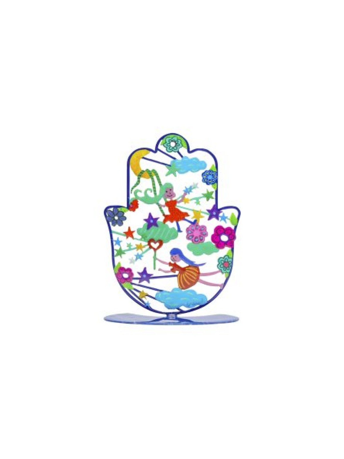 Yair Emanuel Hamsa Sculpture on Stand Colorful ... | Table Decorations