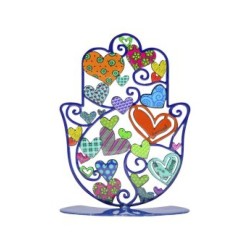 Yair Emanuel Small Hamsa Sculpture on Stand Col... | Table Decorations