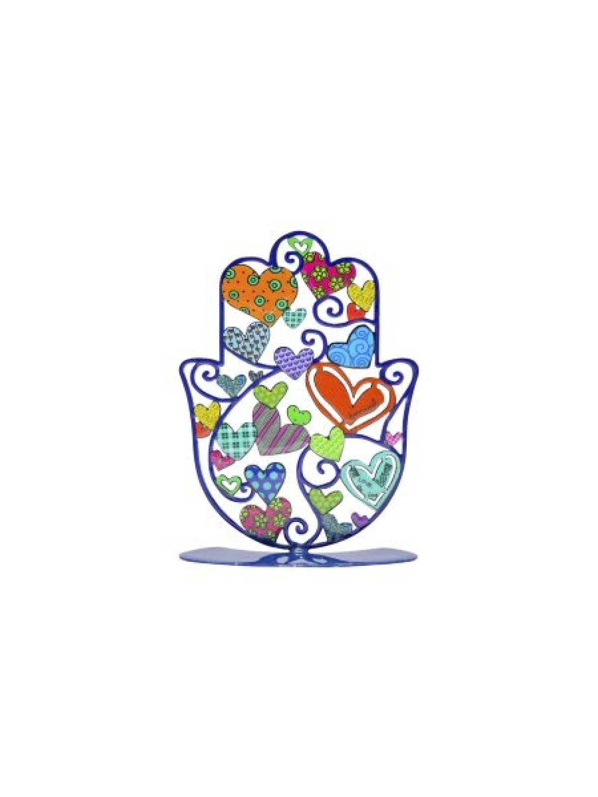 Yair Emanuel Small Hamsa Sculpture on Stand Col... | Table Decorations
