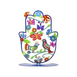 Yair Emanuel Hamsa Sculpture on Stand Birds on ... | Table Decorations