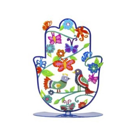 Yair Emanuel Hamsa Sculpture on Stand Birds on ... | Table Decorations