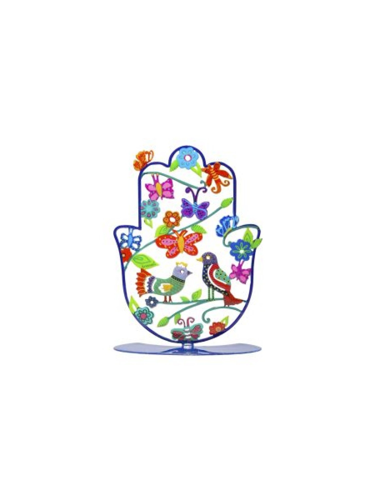 Yair Emanuel Hamsa Sculpture on Stand Birds on ... | Table Decorations