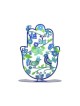 Yair Emanuel Large Hand Painted Hamsa on a Base... | Table Decorations