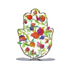 Yair Emanuel Large Hand Painted Hamsa on a Base... | Table Decorations