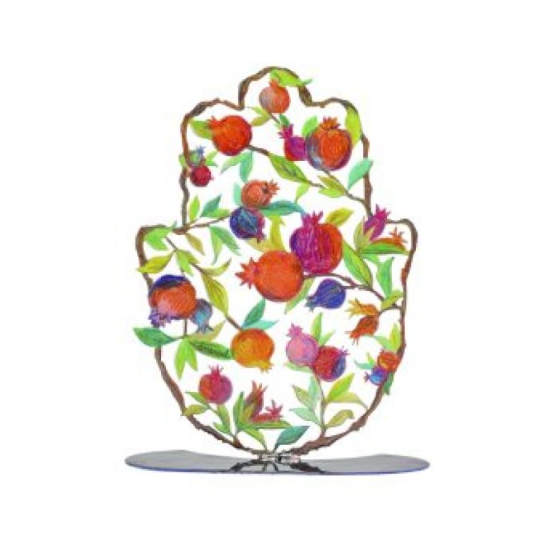 Yair Emanuel Large Hand Painted Hamsa on a Base... | Table Decorations