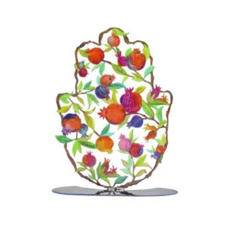 Yair Emanuel Large Hand Painted Hamsa on a Base... | Table Decorations