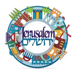 Dorit Judaica Colorful Wall Plaque Jeru... | Floating Letters by Dorit