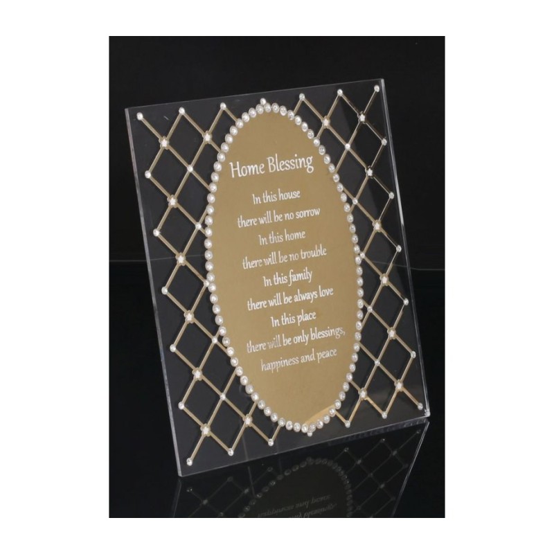 Standing English Home Blessing Decorative Lucite Sil... | Housewarming