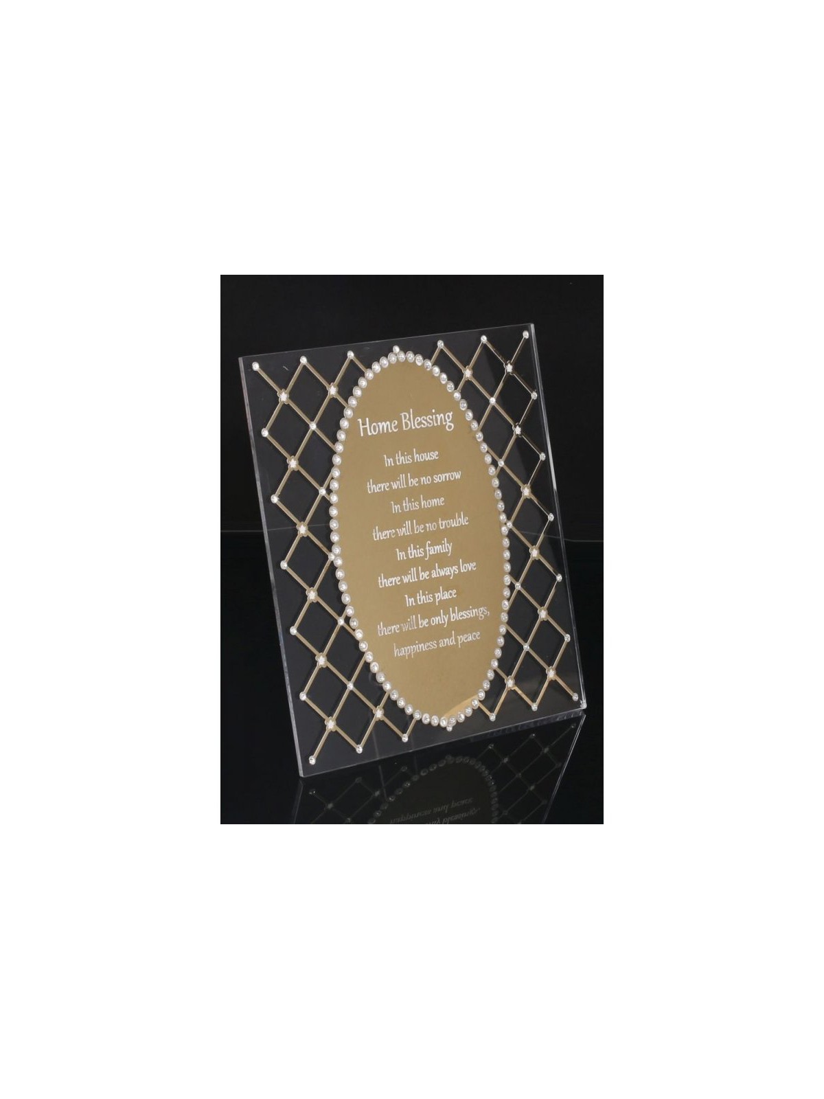 Standing English Home Blessing Decorative Lucite Sil... | Housewarming