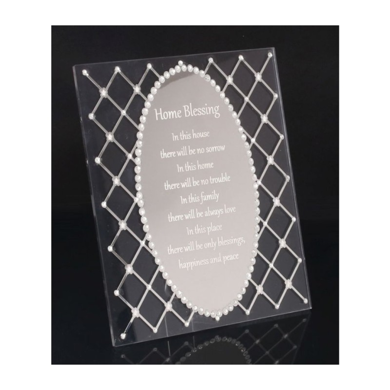 Standing English Home Blessing Decorative Lucite Sil... | Housewarming