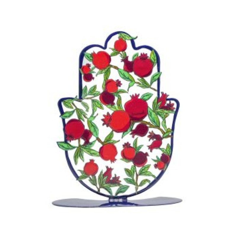 Yair Emanuel Large Hand Painted Hamsa on a Base... | Table Decorations