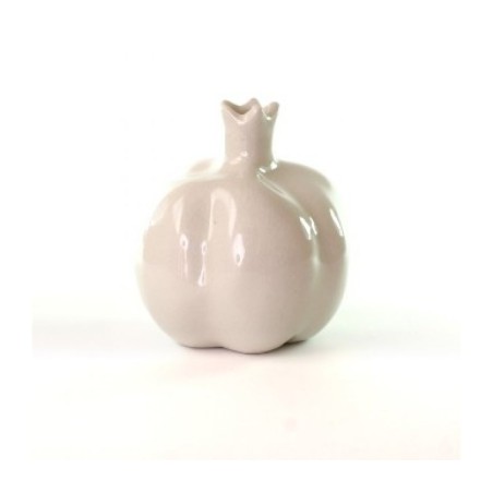 Decorative Gleaming Ceramic Pomegranate White | Rosh Hashanah Gifts
