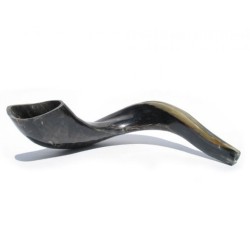 Grand Shofar en corne de bélier casher noir poli Ma... | Shofars en corne de bélier
