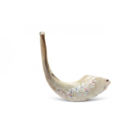 Decorated Hand Painted Rams Horn Shofar Decorat... | Decorated Shofars