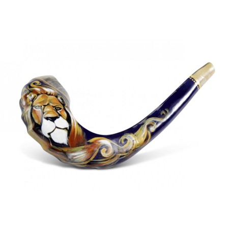 Peint à la main en Israël sur un Shofar en corne de bélier... | Cadeaux de Roch Hachana