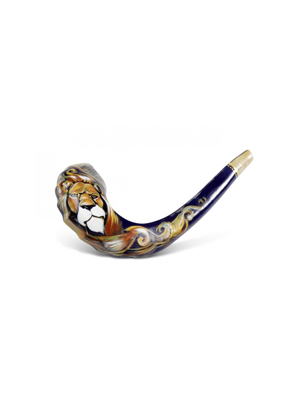 Hand Painted in Israel on a Rams Horn Shofar ... | Rosh Hashanah Gifts