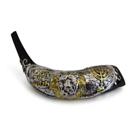 Decorative Rams Horn Shofar Gold and Silv... | Sterling Silver Shofars