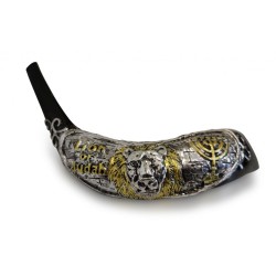 Decorative Rams Horn Shofar Gold and Silv... | Sterling Silver Shofars
