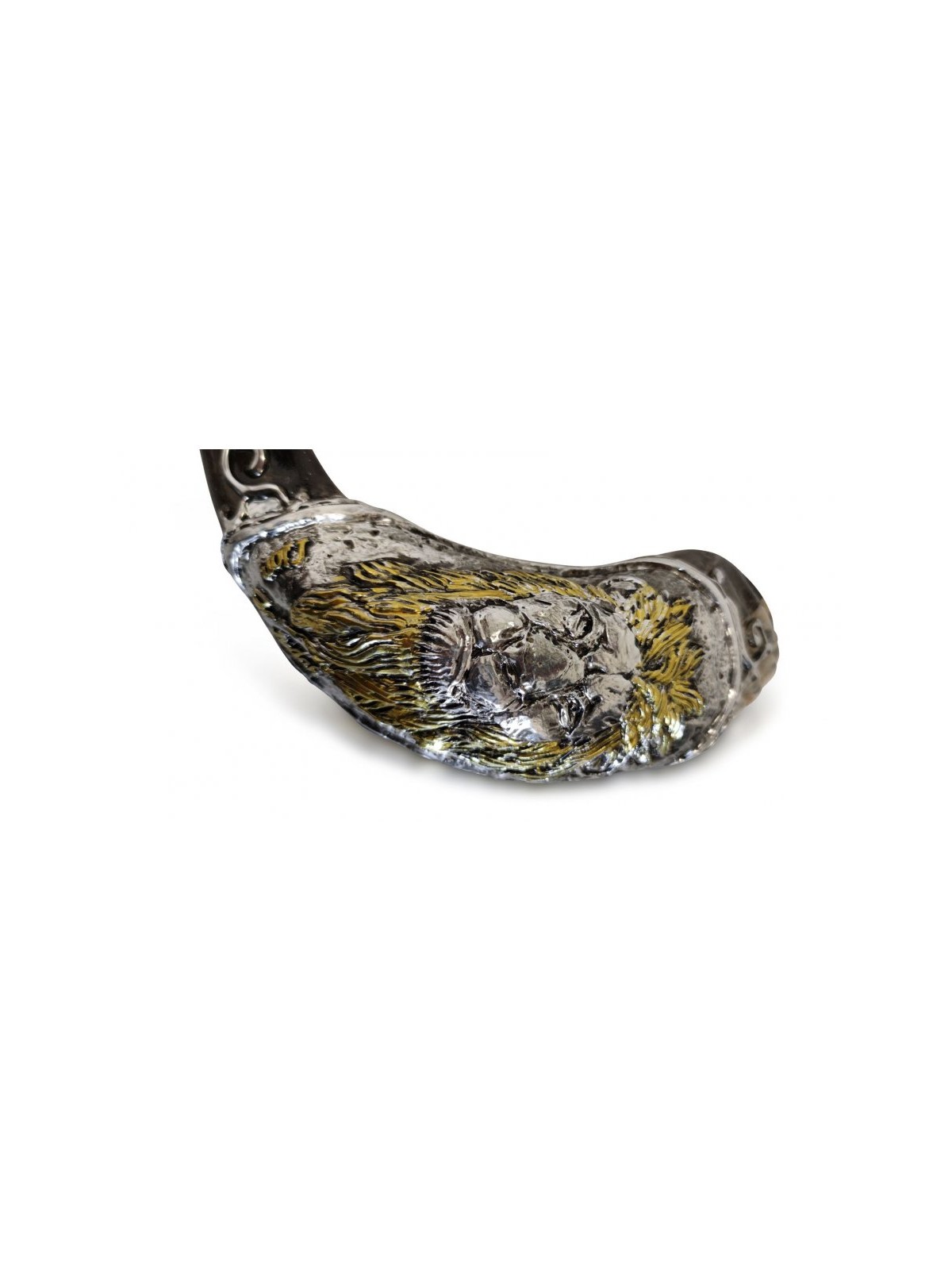 Decorative Rams Horn Shofar Gold and Silv... | Sterling Silver Shofars