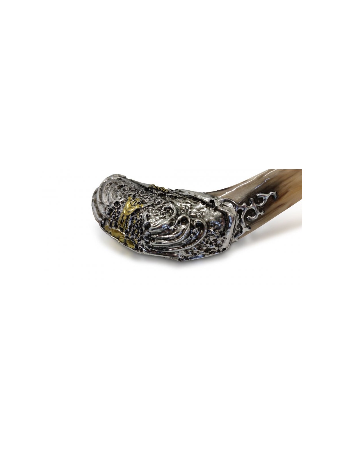 Decorative Rams Horn Shofar Gold and Silv... | Sterling Silver Shofars