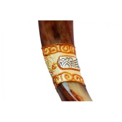 Jumbo Yemenite Hand Painted Shofar Jerusalem Design | Yemenite Shofars