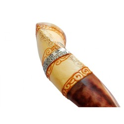 Jumbo Yemenite Hand Painted Shofar Jerusalem Design | Yemenite Shofars
