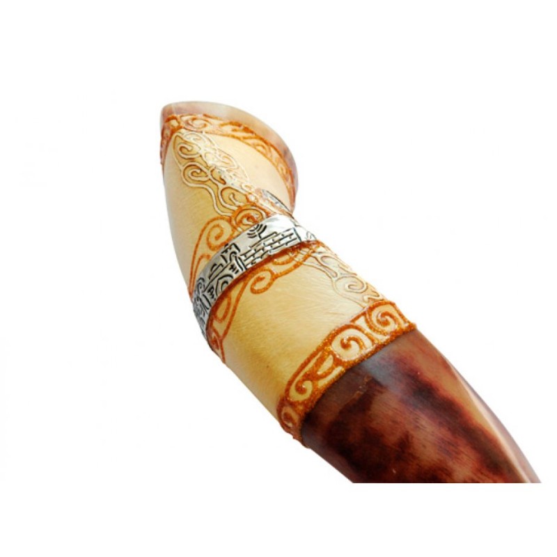 Jumbo Yemenite Hand Painted Shofar Jerusalem Design | Yemenite Shofars